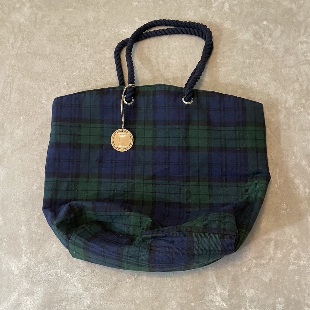 Aspen Tote Blackwatch Plaid NWT Reusable Perfect For Christmas Gifting